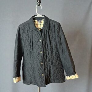 Brooks Brothers|Navy Quilted Checkered Jacket Size 8
